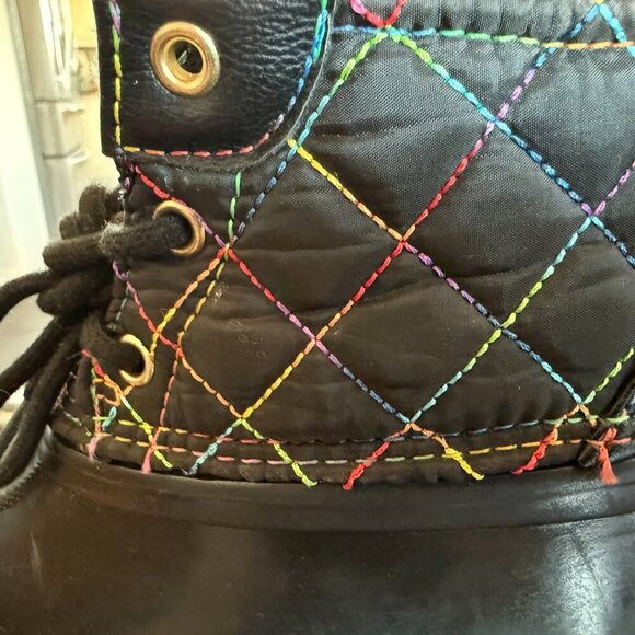 Sperry Port Lace Up Duck Boots Rainbow/Black - Toddler Size 11M - Picture 3 of 8